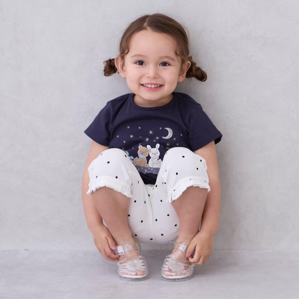 【接觸冷感】七分褶皺荷葉邊褲