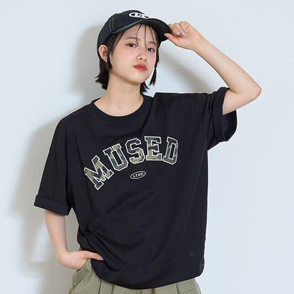 【LTXC】【吸水速幹/清爽】圖案立體字母T恤