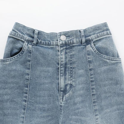 彈力牛仔喇叭褲