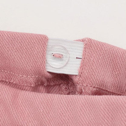 【接觸冷感】七分褶皺荷葉邊褲