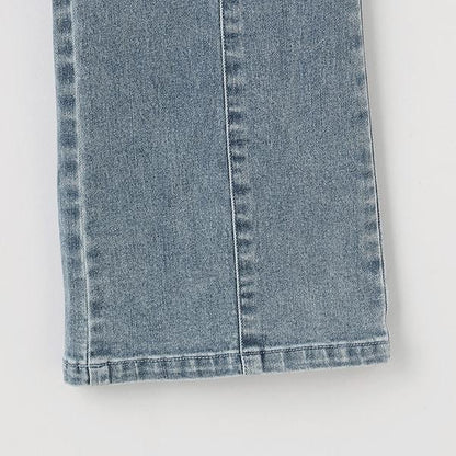 彈力牛仔喇叭褲