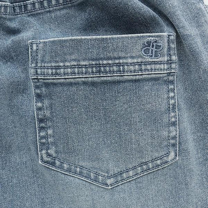 彈力牛仔喇叭褲