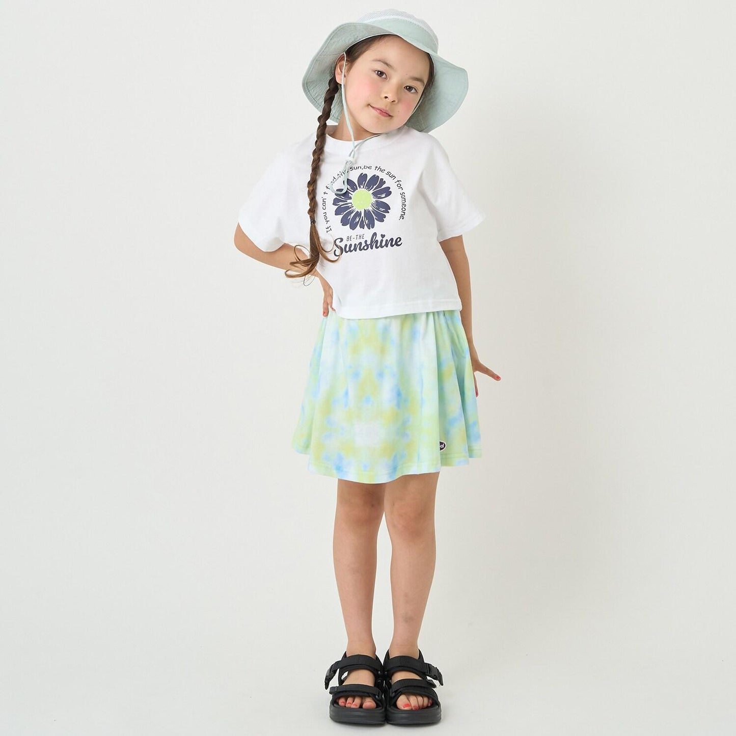 【防汙防潑水】花卉拼接T恤