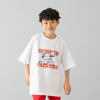 【純棉100%】【365D.】夏日暢享印花寬鬆短袖T恤