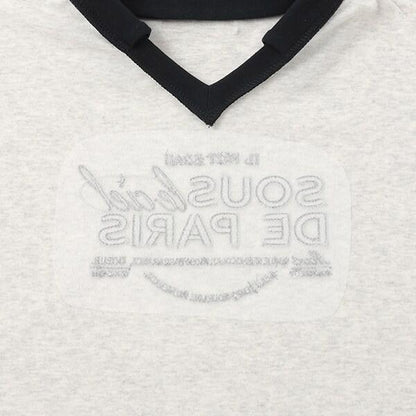 【防汙處理】翻領開襟字母T恤