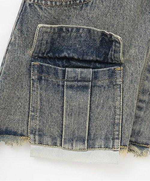 帶裹身設計牛仔寬腿褲【韓國時尚】