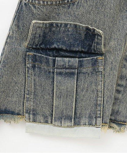 帶裹身設計牛仔寬腿褲【韓國時尚】