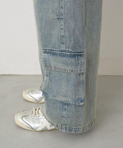 牛仔工裝褲【韓國時尚】