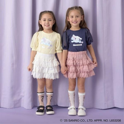 【三麗歐】【軟棉】大耳狗Aurora亮片印花泡泡袖T恤