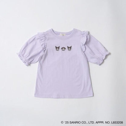 【《三麗歐》】【軟棉】大耳狗&《庫洛米》拼色刺繡五分袖T恤