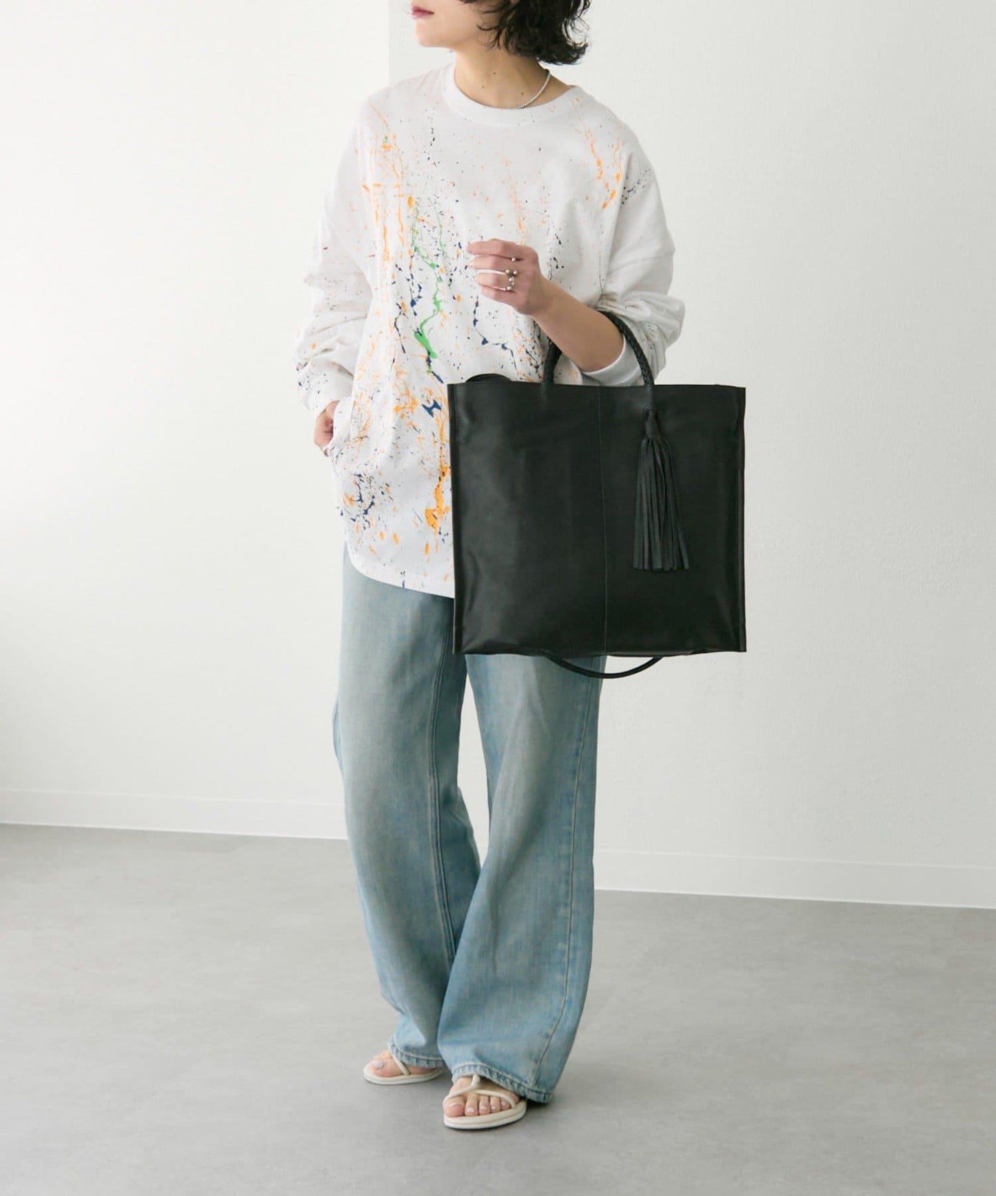 タッセルトートバッグ《本革/A4サイズ対応》