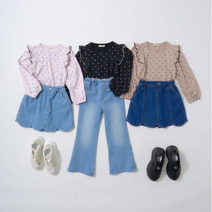 【修身剪裁】後開衩喇叭褲