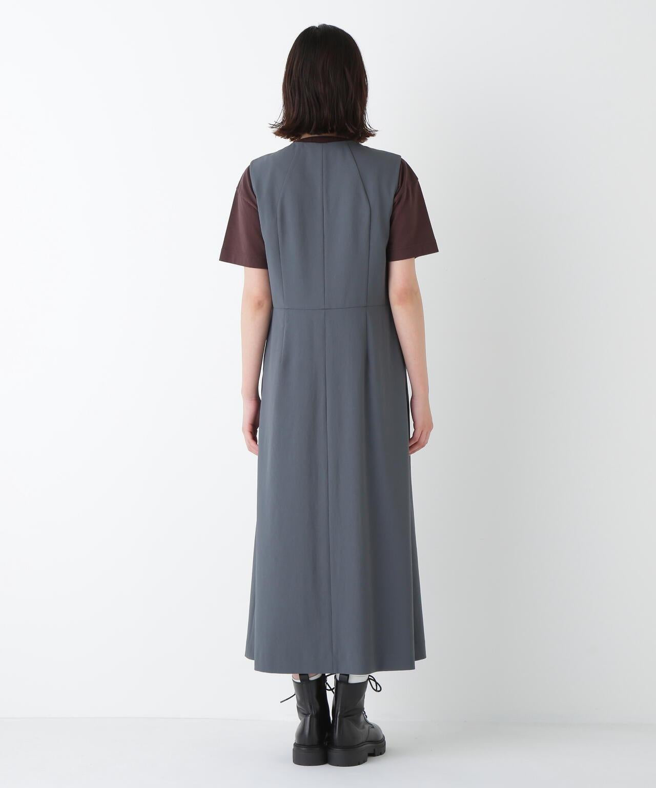 Ｔ／ＴＡツイルラップ風ノースリーブワンピース
