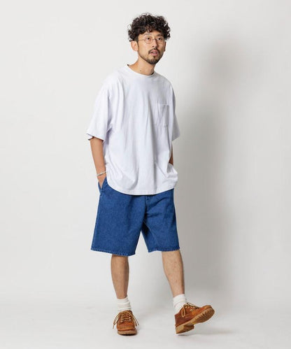 輕鬆休閒版型 牛仔布 寬鬆 易穿 短褲