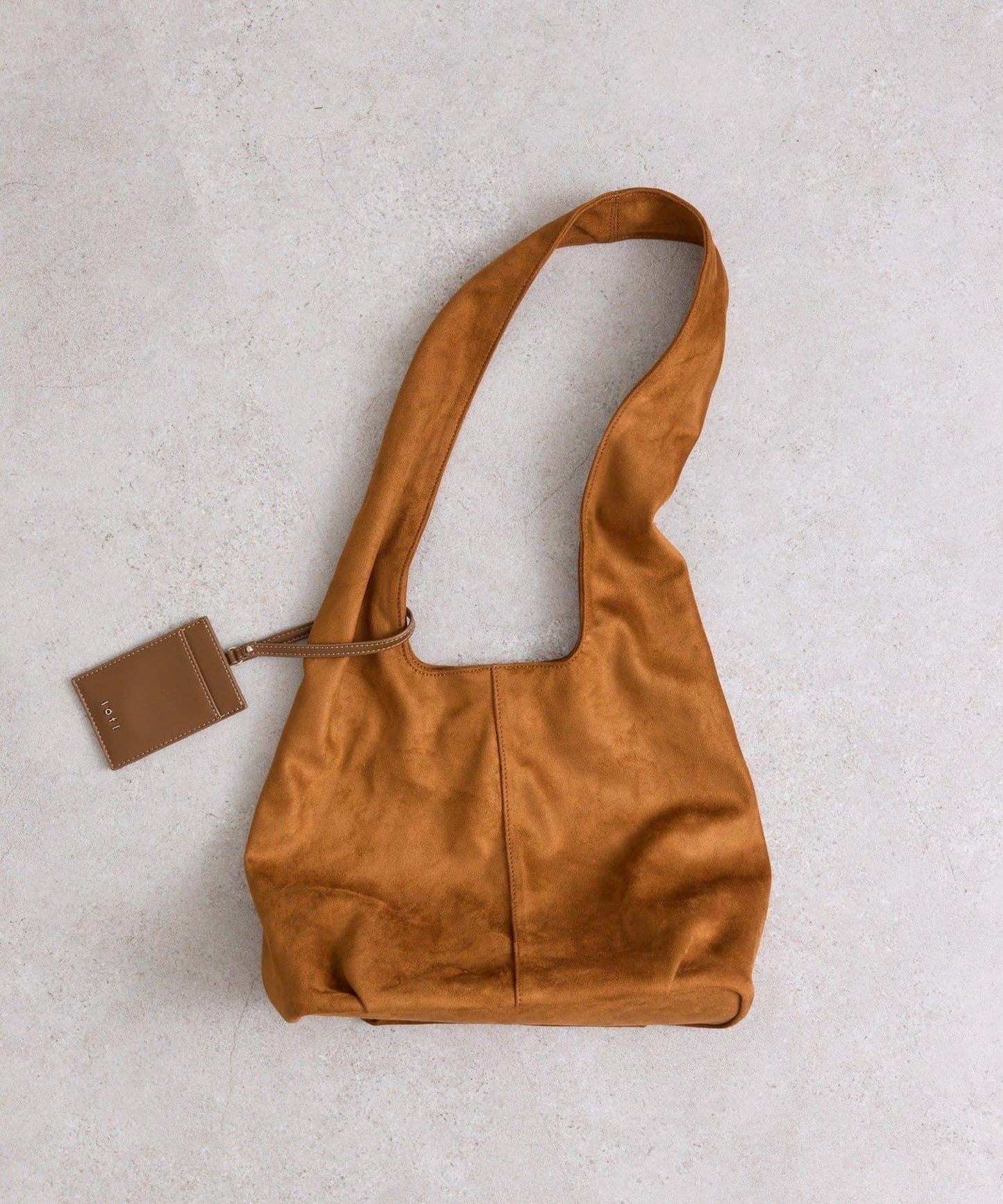 loti 帶化妝包的絨麵皮手提包