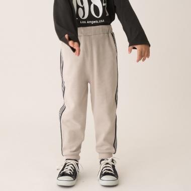 側邊條紋錐形褲