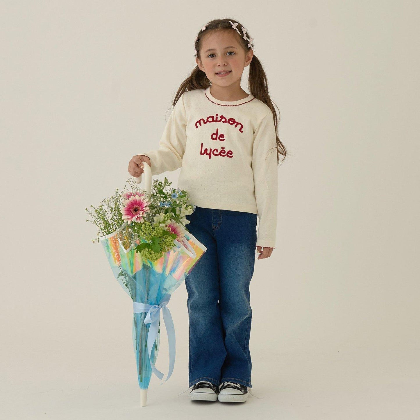 皮克米辛圖案網眼上衣