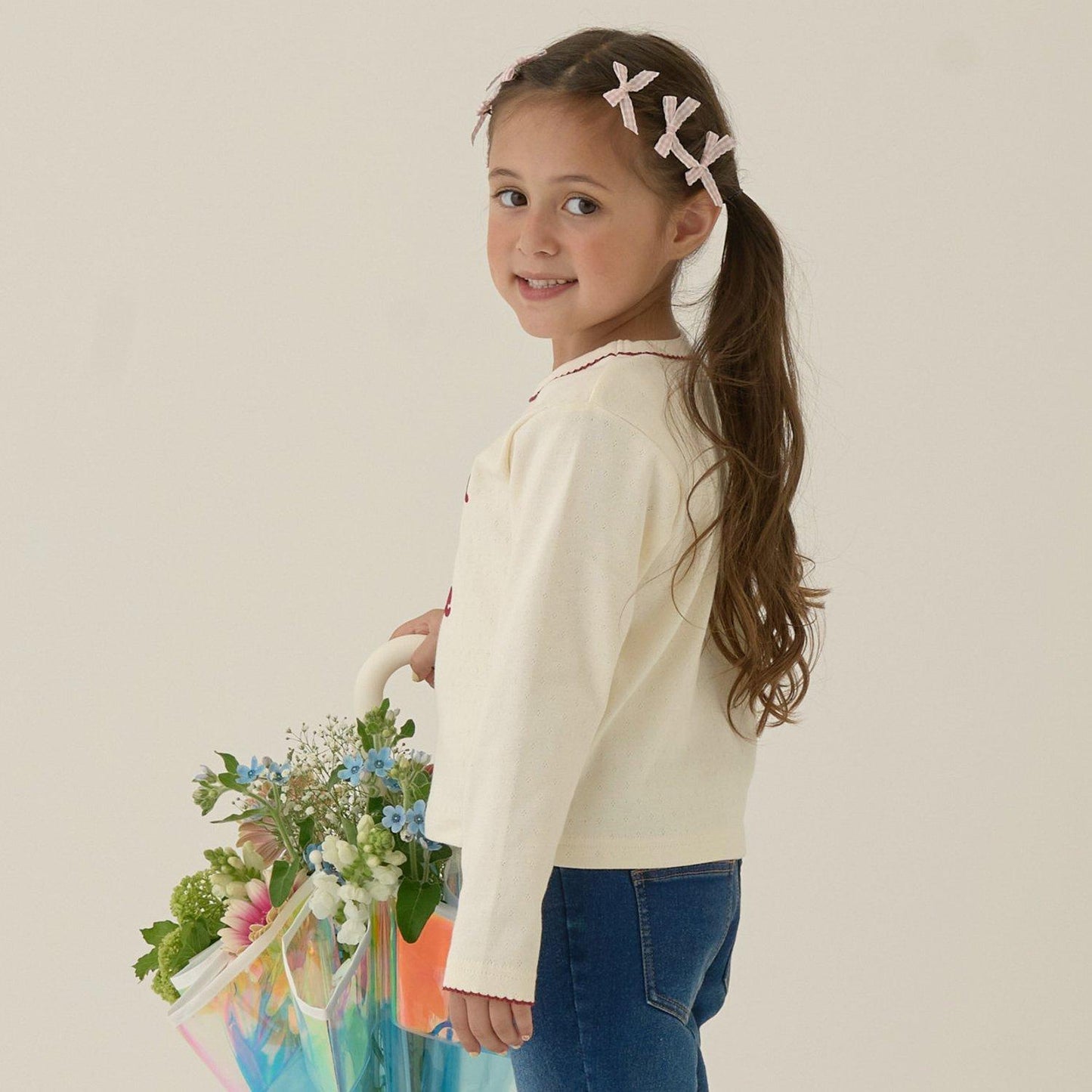 皮克米辛圖案網眼上衣