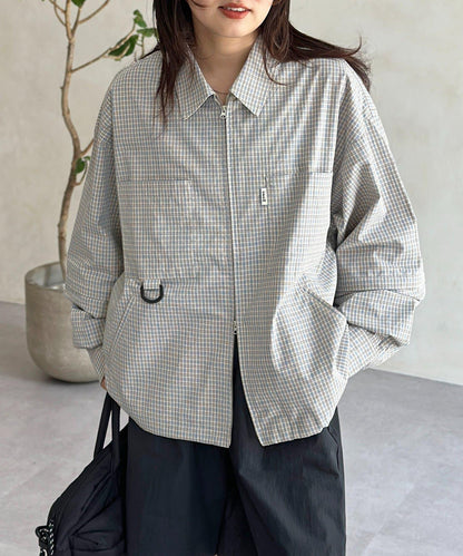 可拆卸格子襯衫