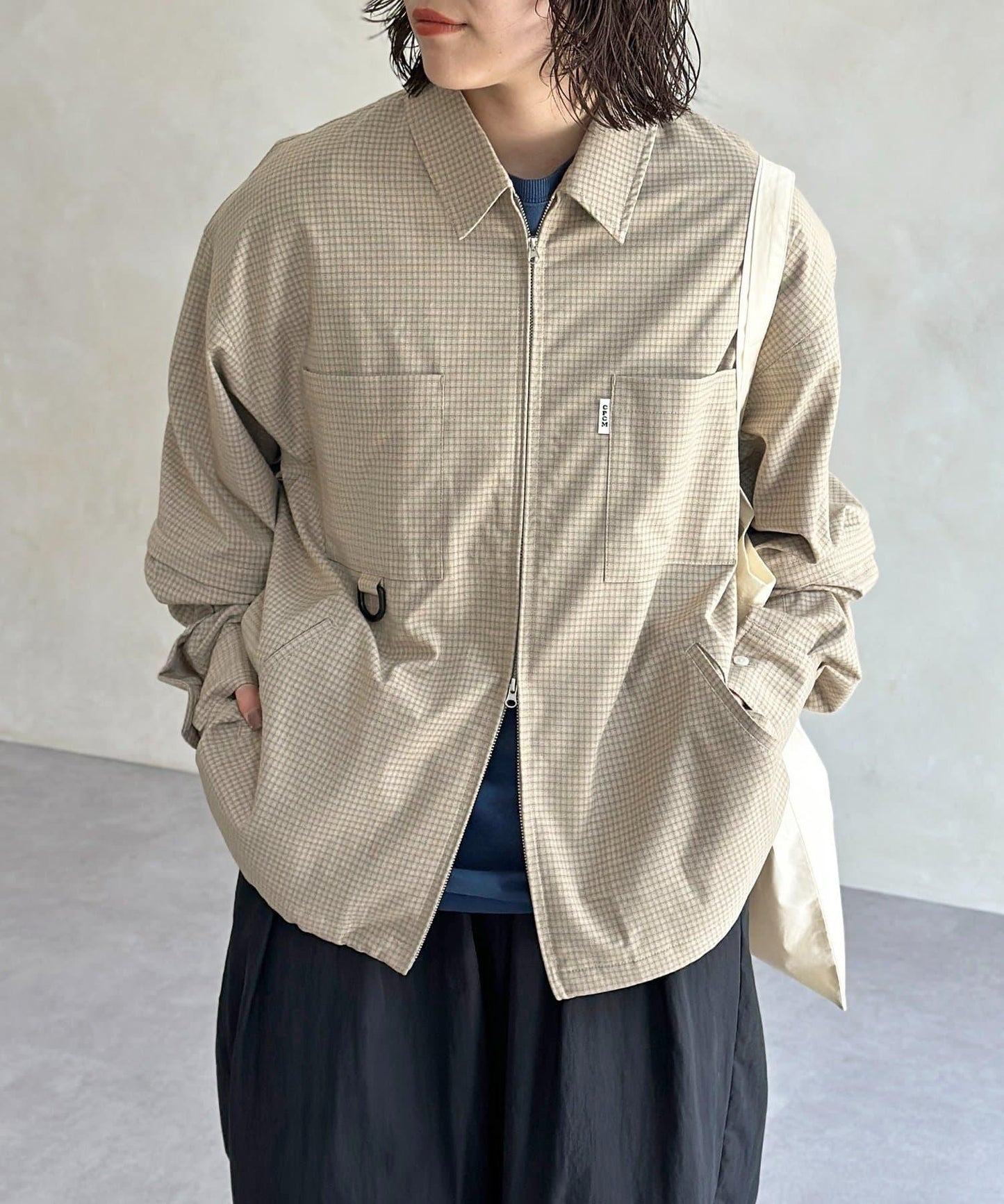 可拆卸格子襯衫