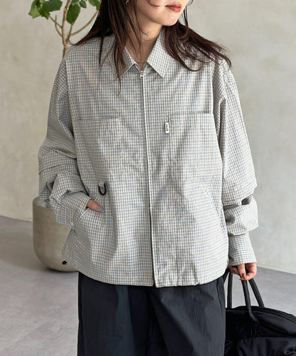 可拆卸格子襯衫