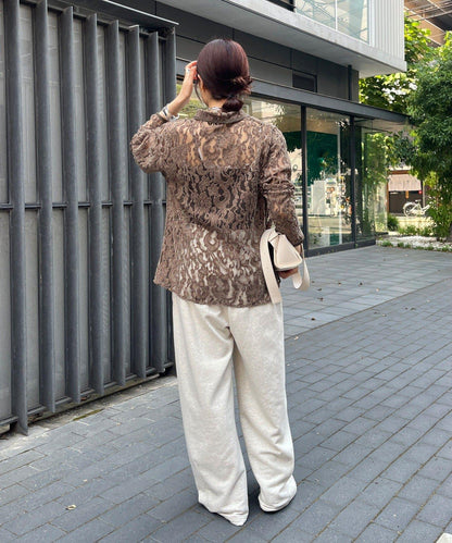 絨面蕾絲襯衫