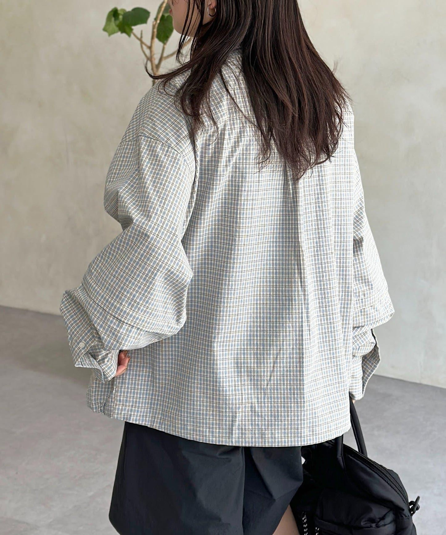 可拆卸格子襯衫