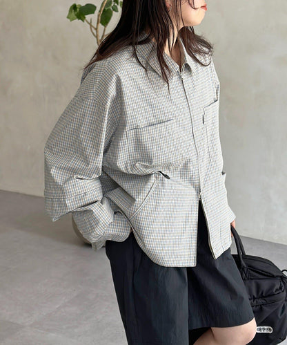 可拆卸格子襯衫