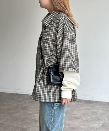 可拆卸格子襯衫