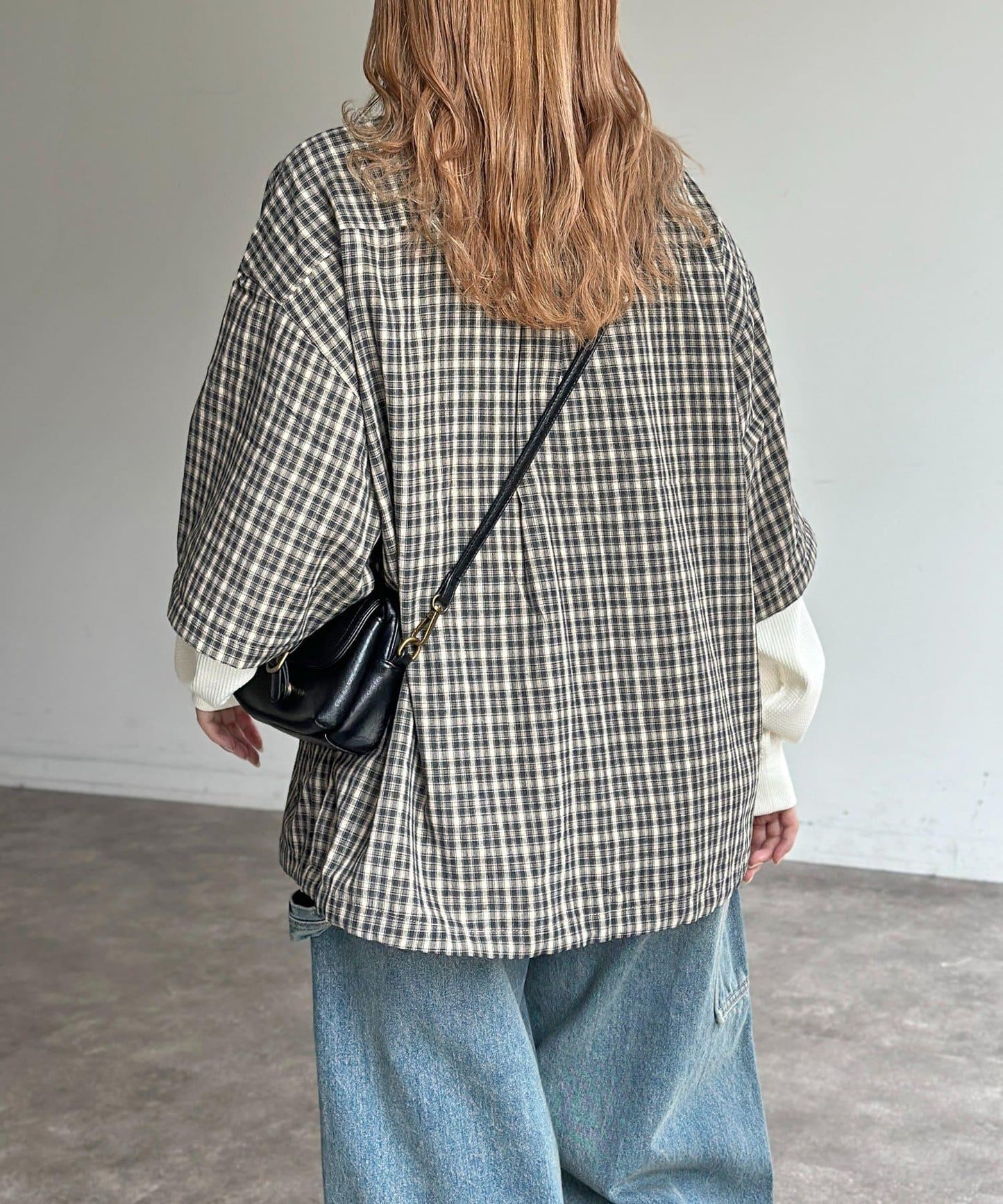 可拆卸格子襯衫