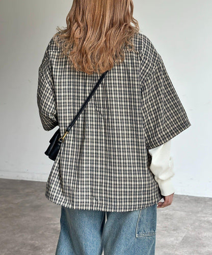 可拆卸格子襯衫