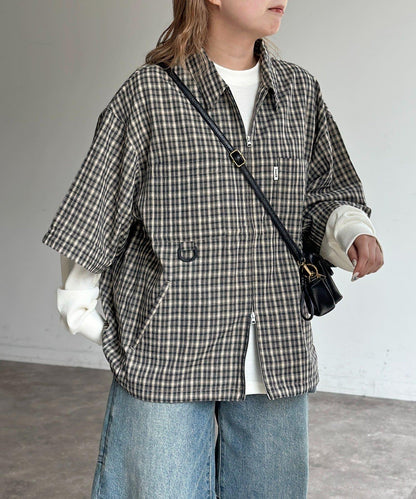 可拆卸格子襯衫
