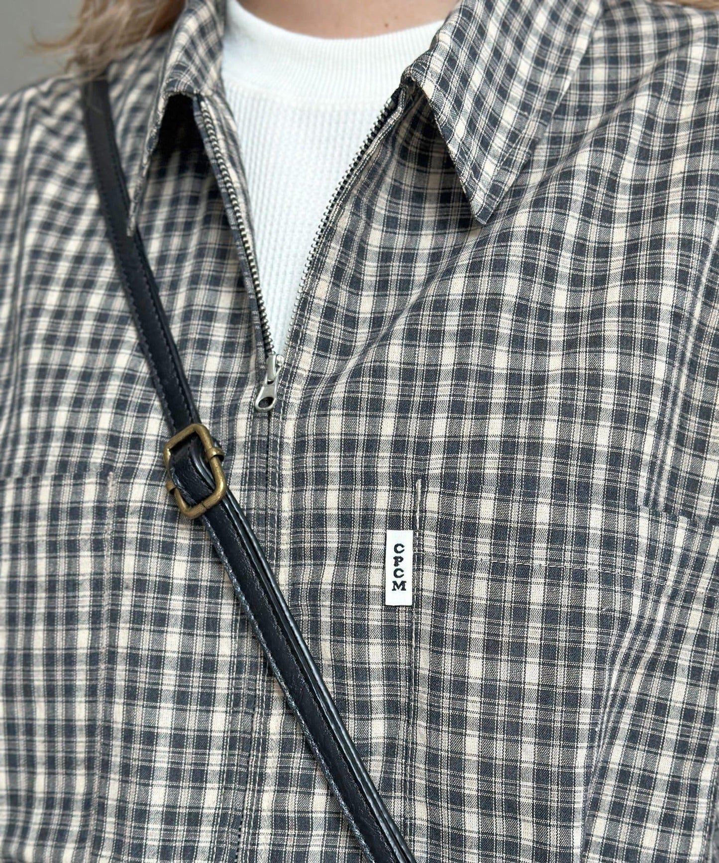 可拆卸格子襯衫