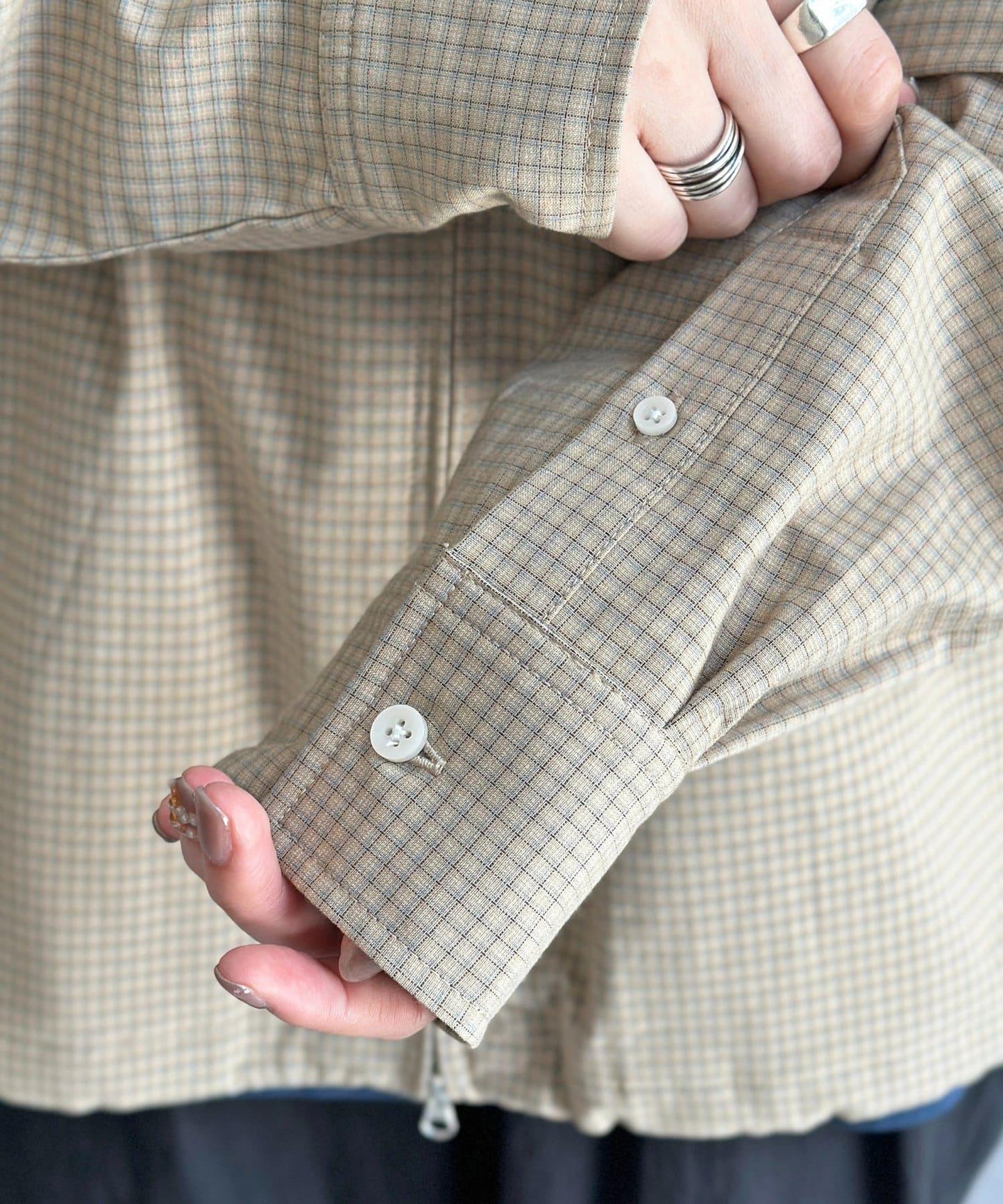 可拆卸格子襯衫