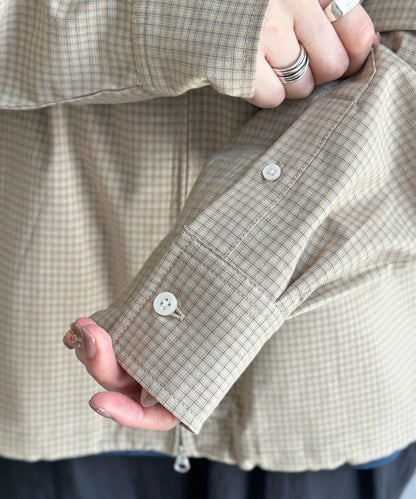 可拆卸格子襯衫