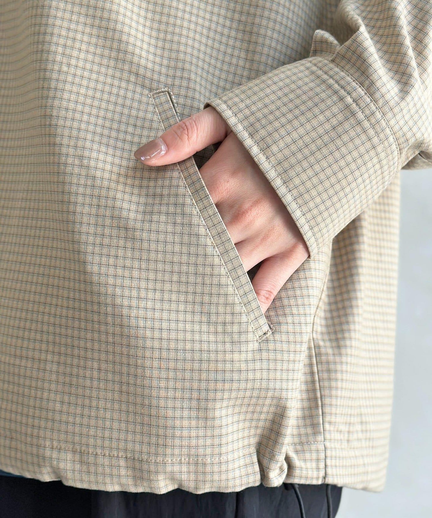 可拆卸格子襯衫