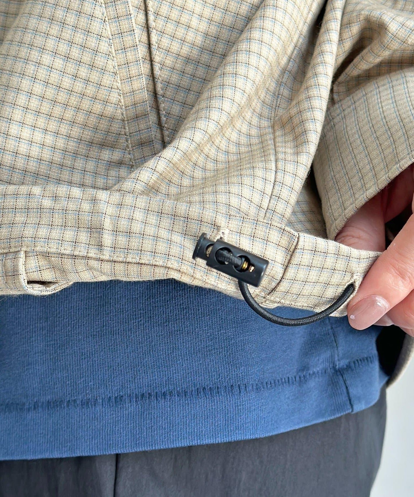 可拆卸格子襯衫