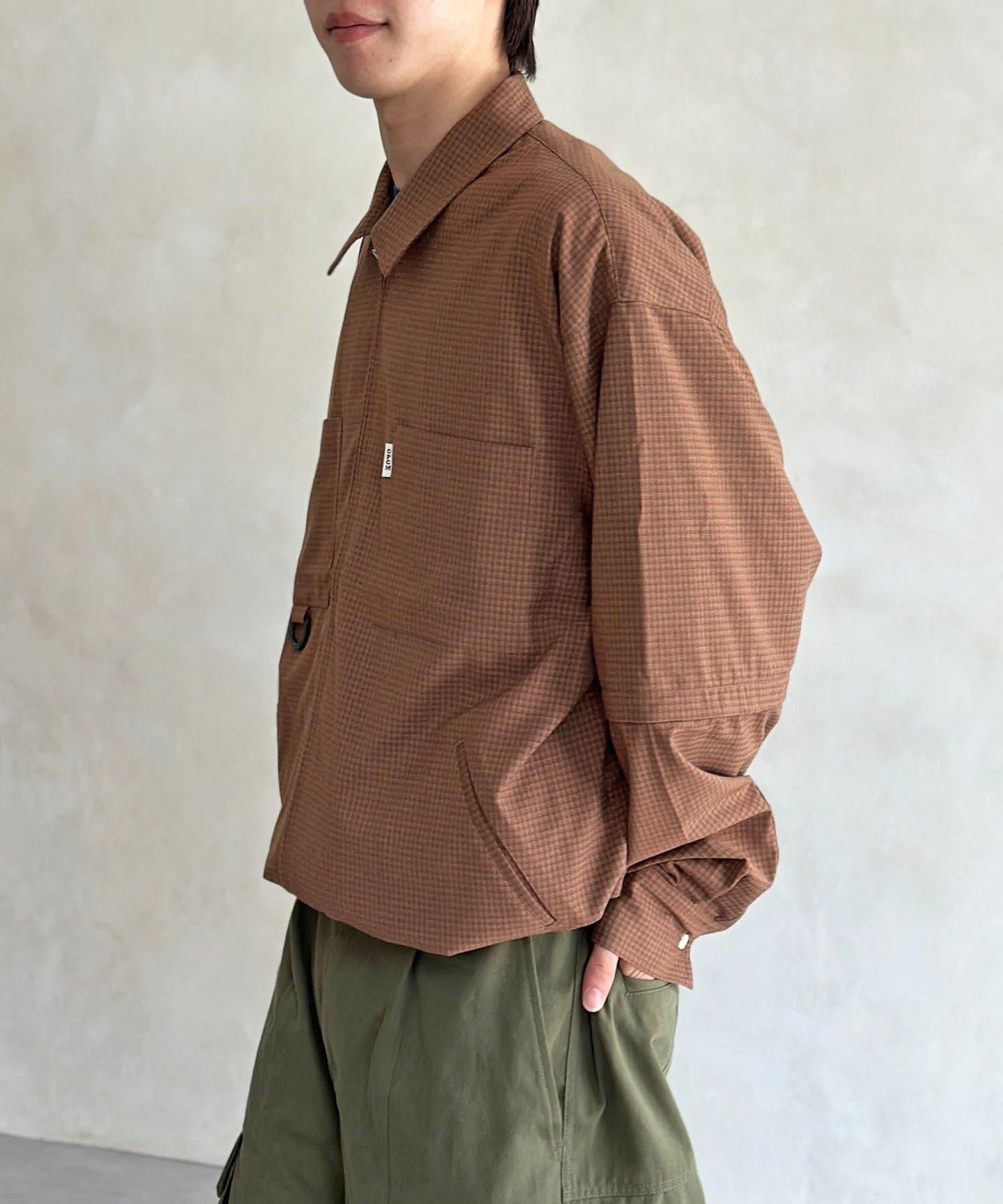 可拆卸格子襯衫