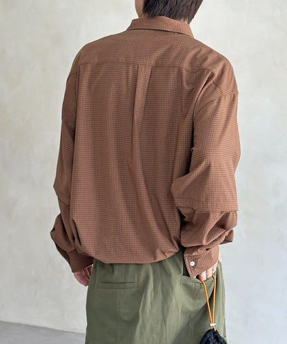 可拆卸格子襯衫