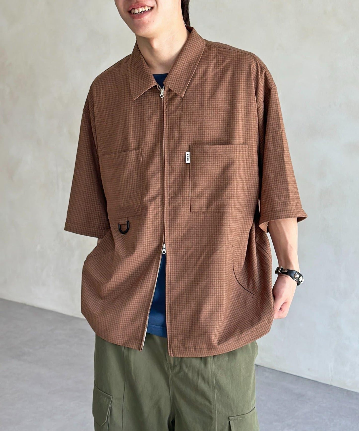 可拆卸格子襯衫