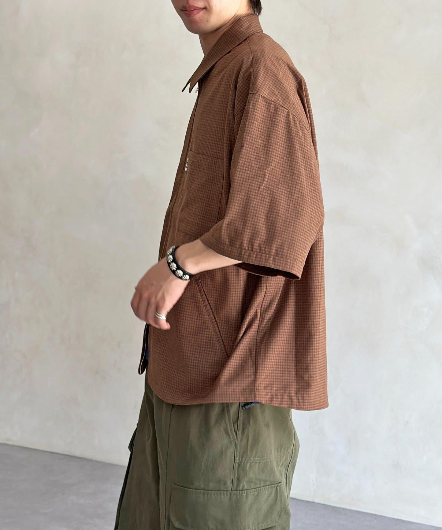 可拆卸格子襯衫