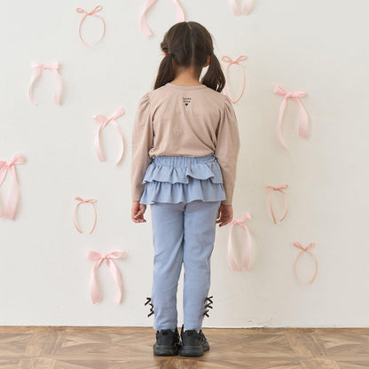 【ともパン】後襬荷葉邊下襬蝴蝶結褲