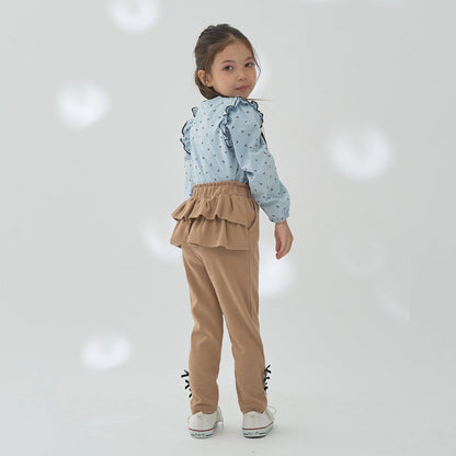 【ともパン】後襬荷葉邊下襬蝴蝶結褲