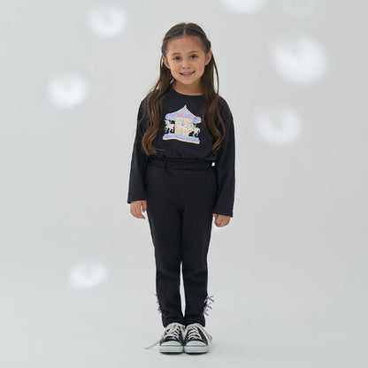 【ともパン】後襬荷葉邊下襬蝴蝶結褲