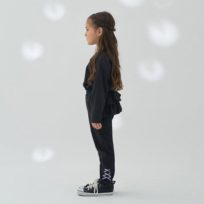 【ともパン】後襬荷葉邊下襬蝴蝶結褲