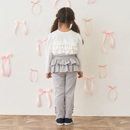 【ともパン】後襬荷葉邊下襬蝴蝶結褲