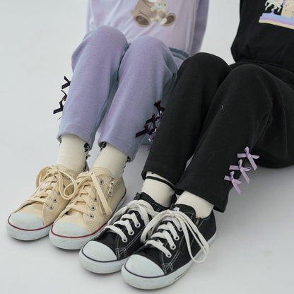 【ともパン】後襬荷葉邊下襬蝴蝶結褲