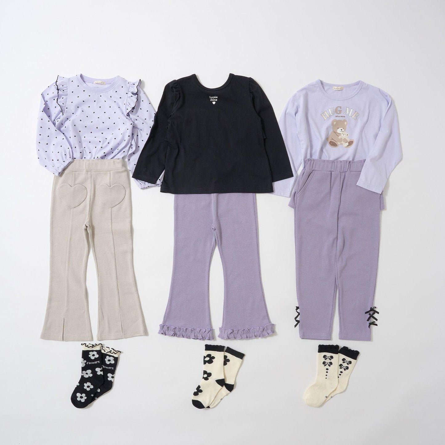 【ともパン】愛心口袋開衩喇叭褲