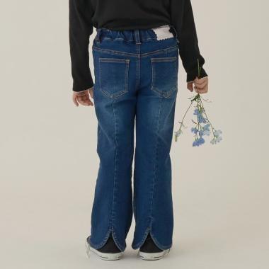 【修身剪裁】後開衩喇叭褲