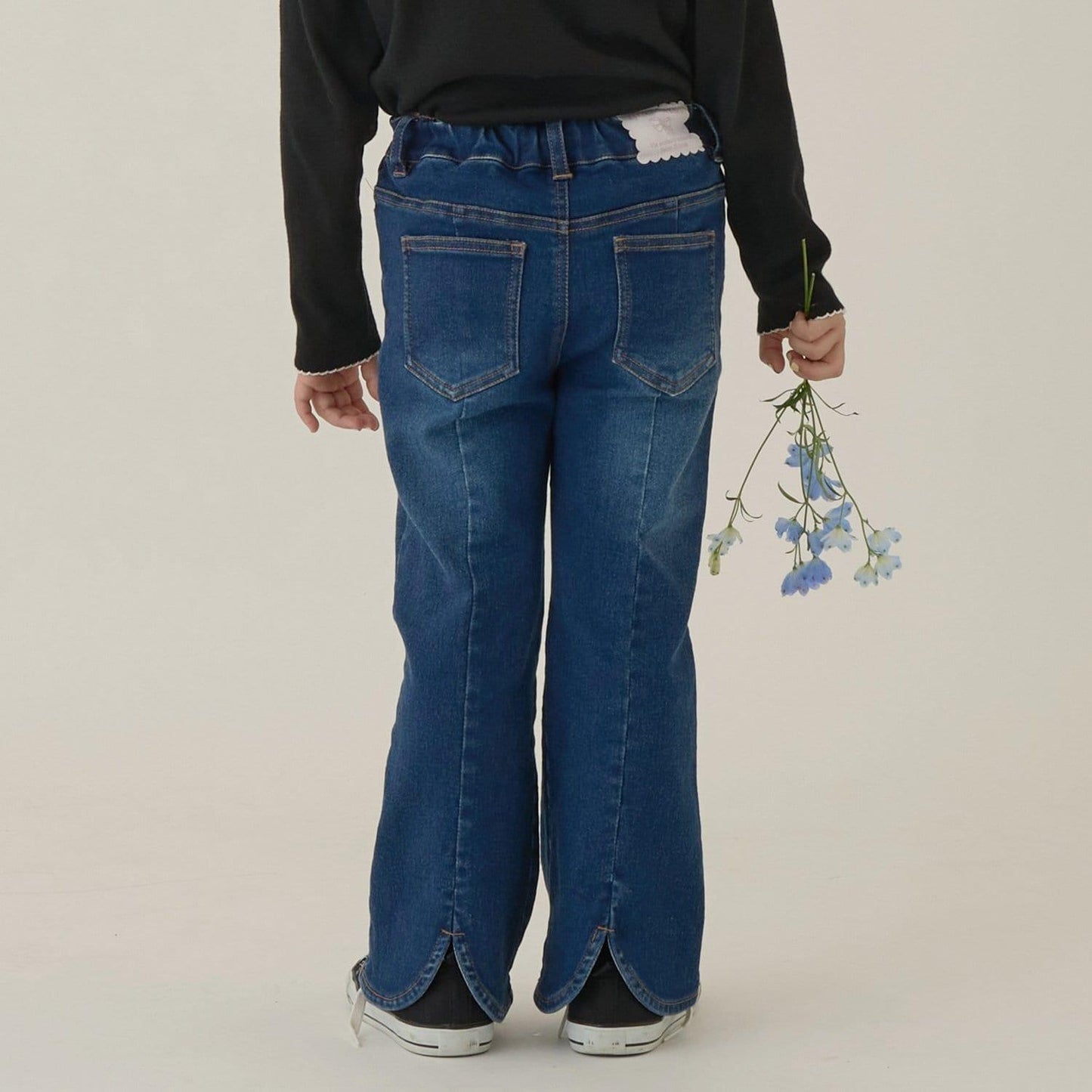 【修身剪裁】後開衩喇叭褲